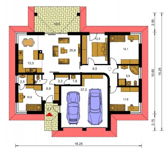 Plan de sol du rez-de-chaussée - BUNGALOW 137
